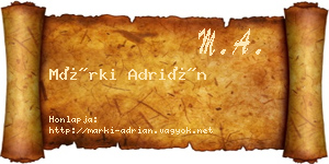 Márki Adrián névjegykártya