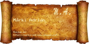 Márki Adrián névjegykártya
